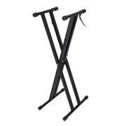 Bärbart dubbelstag X-format tangentbordsställ - SALUTUYA - svart - Metall - 37,4 x 16,92 tum
