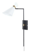 Vägglampa Vit Metall Justerbar Skärm Guld Accenter Modern Industriell Stil Vardagsrum Kontor Sovrum