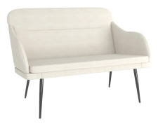 vidaXL Bänk gräddvit 110x76x80 cm sammet