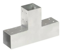 Stolpkopplingar 4 st T-form Galvaniserad metall 71x71 mm - SALUTUYA - BD00520