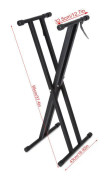 Dubbelt stöd för musikklaviatur Justerbar höjd - SALUTUYA - svart - Metall - 95 x 43cm