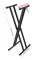 Dubbelt stöd för musikklaviatur Justerbar höjd - SALALIS - svart - Metall - 95 x 43cm