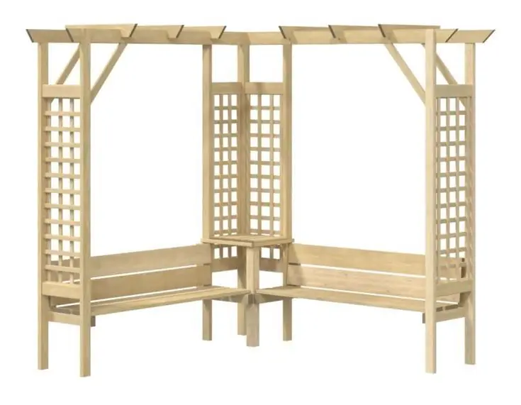 Hörnpergola med bänk Impregnerat furu - SALUTUYA - BD08267