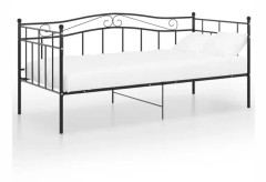 Bäddsoffa i svart metall 90x200 cm - SALUTUYA - BD20921