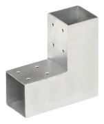 Stolpkopplingar 4 st L-form Galvaniserad metall 71x71 mm - SALUTUYA - BD00389