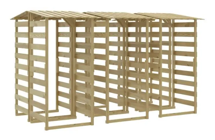 Pergola med tak 6 st 100x90x200 cm Impregnerad furu - SALUTUYA - BD08280