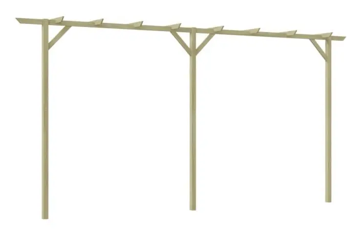 Trädgårdspergola 400 x 40 x 205 cm Trä - SALUTUYA - BD03043