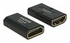  DeLOCK HDMI‑adapter, 19‑pin ho‑ho, guldpläterad, svart