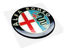 3D-klistermärke - Alfa Romeo - Logotyp från 80-talet - Diameter 56 mm - Flexibel - Blank