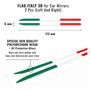 3D självhäftande remsor - Ränder - Italiens flagga - 6 x 173 mm - Bil - 2 delar