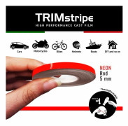 Trim Stripes självhäftande remsor för bilar, neonröd, 5 mm x 10 mt