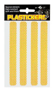 Reflekterande klisterremsor för plast, gul, kartong 19,2 x 9,6 cm