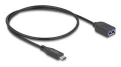 Delock - USB-kabel - 24 pin USB-C (hane) till USB typ A (hona) - 50 cm - twisted, upp till 10 Gbps dataöverföringshastighet - svart