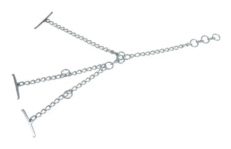Förzinkad dubbel dragkedja med Kerbl karbinhake - silver - 5x45x100 cm
