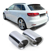 Avgasspets - för Audi A3 1,4TFSI + 1,8TFSI + 2,0TFSI + 2,0TDI 8V 2/3-D, 8VA 4/5-D 2013-2018 - 80mm - 2 stycken