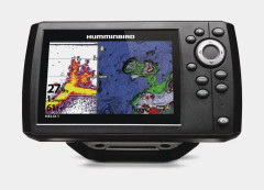 Plotter Humminbird HELIX 5 CHIRP GPS G3, 5" + ekolodsgivare (CHIRP, DownScan) + obränt sjökort