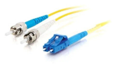 5m LC-ST 9/125 OS2 Duplex Singlemode PVC Fibre Optic Cable (LSZH) - Yellow