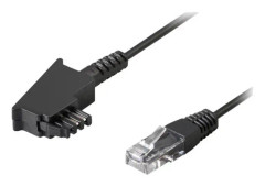 Goobay 51234, 6 m, TAE (F), RJ-45, Sort, Hanstik, Hanstik