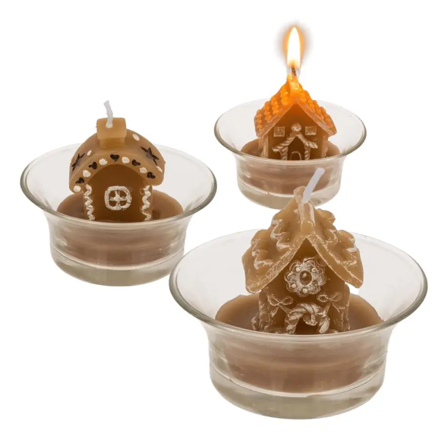 Värmeljus Jul - Pepparkakshus