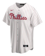 Nike Kortärmad T-shirt Med V-ringning Mlb Philadelphia Phillies Official Replica Home Vit M Man