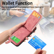 For Samsung Galaxy A13 5G Cross Leather Ring Vertical Zipper Wallet Back Phone Case(Pink)