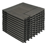 Rootz WPC terrassplattor - Däcksrutor - Uteplatsblock - Utomhusplattor - Trädgårdsplattor - Golvenheter - Grå - 30x30x1,8 cm