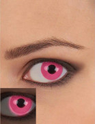 Partylinser rosa 12 mån UV självlysande färgade linser halloween coola crazy läskiga