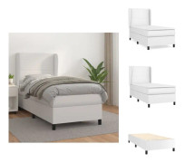 The Living Store Ramsäng med madrass vit 80x200 cm konstläder