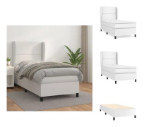 The Living Store Ramsäng med madrass vit 90x190 cm konstläder