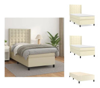 The Living Store Ramsäng med madrass gräddvit 80x200cm konstläder