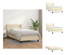 The Living Store Ramsäng med madrass gräddvit 80x200cm konstläder