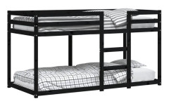vidaXL Våningssäng svart 90x200 cm massiv furu