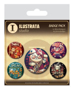 Ilustrata Cool Cat Badge Set (5-pack)