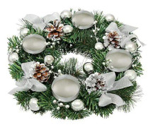 Silver (kopp) julkransljushållare