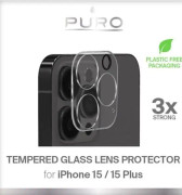Puro kameralinsskydd i härdat glas - Skyddsglas för iPhone 15 kamera