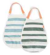 Hakklapp 2-pack Stripes Blå/Grön Done by Deer