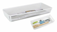 Besticks-sortering Confortime Metall Vit (37,5 x 15,24 x 5,2 cm)