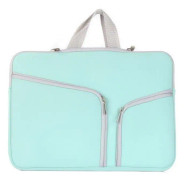 Double Pocket Zip Handbag Laptop Bag for Macbook Pro 15 inch(Green)