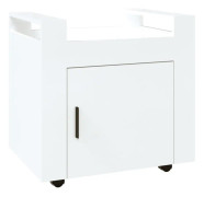 Skrivbordsvagn högglans vit 60x45x60 cm konstruerat trä