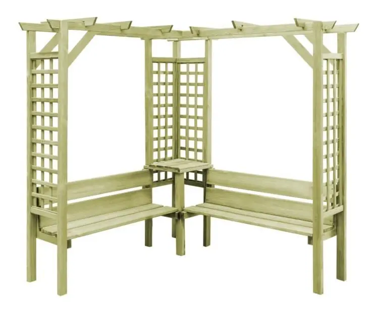 Hörnpergola med bänk Impregnerad furu - SALALIS - SP050176