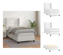 The Living Store Ramsäng med madrass vit 100x200 cm konstläder