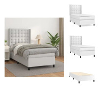 The Living Store Ramsäng med madrass vit 80x200 cm konstläder