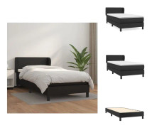The Living Store Ramsäng med madrass svart 90x200 cm konstläder