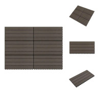 The Living Store Markplattor 6 st WPC 60x30 cm 1,08 m² mörkbrun