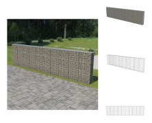 The Living Store Gabionmur i galvaniserat stål 600x30x150 cm