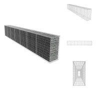 The Living Store Gabionmur med lock galvaniserat stål 600x50x100 cm