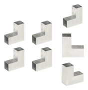 The Living Store Stolpbeslag 4 st L-form galvaniserad metall 71x71 mm