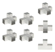 The Living Store Stolpbeslag 4 st X-form galvaniserad metall 91x91 mm