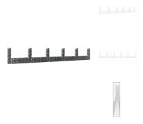 The Living Store U-formad gabionkorg med 6 stolpar järn 620x20x100 cm