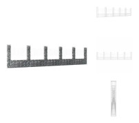 The Living Store U-formad gabionkorg med 6 stolpar järn 620x20x150 cm
